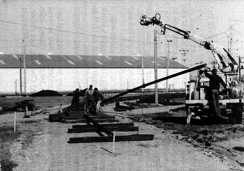 The first rails are laid crossing Central Avenue