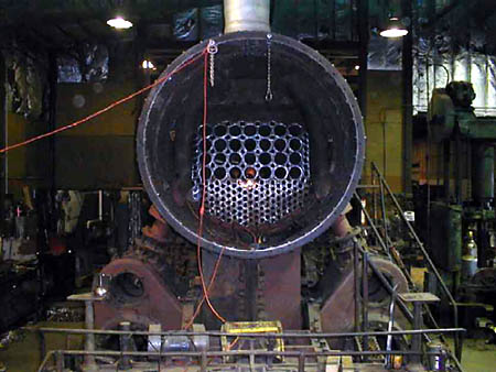 The front of 428 showing front tube sheet.